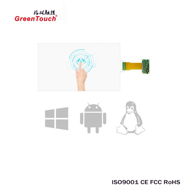 0寸空盈电容摸膜12点触控持Windo膜ws安卓系触统GT-TF-XT透明触支