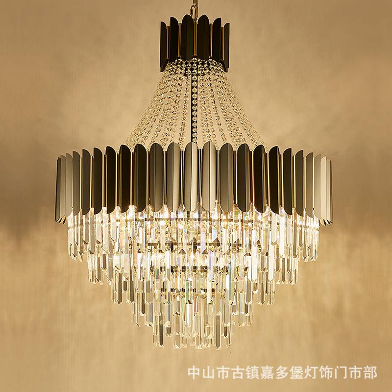 后现代轻奢客厅吊灯led水晶灯餐厅灯现代简约楼梯复式楼卧室灯具
