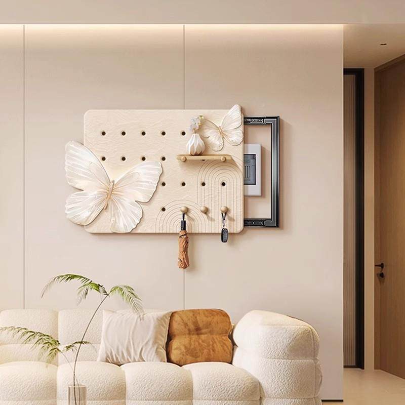 洞洞板表电装饰画奶客厅挂板置物架油风蝴箱蝶餐厅遮挡配电箱IPX,家居饰品,现代装饰画,淘宝优惠券,粉丝福利购,淘宝优惠卷