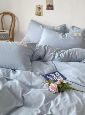 水洗棉四件套季生通用被套夏季学舍四床单人三件套床上用12659品