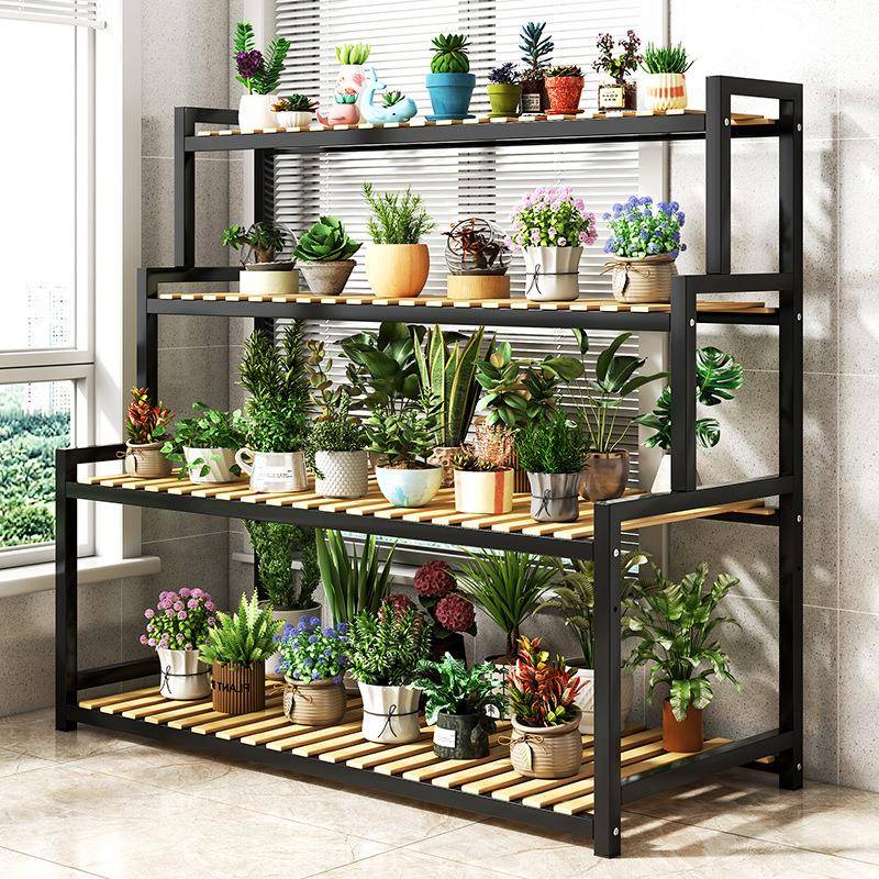 花架置架阳台花架子艺客厅物物落地式铁实木质多层植LAV多肉花盆