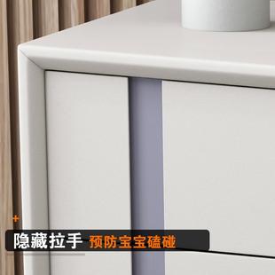 F040J皮头柜实木现代简约轻奢岩板卧室极简床迷窄你小5户型2宽超