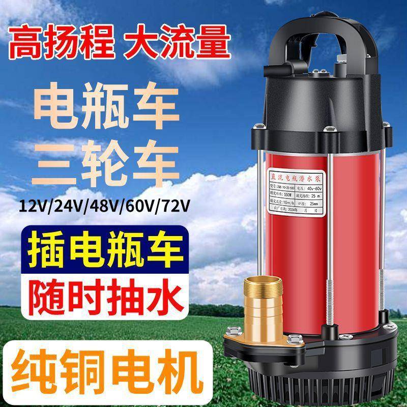直流潜水泵48v60v12v24v72v农用灌溉电车专用小型抽水机L