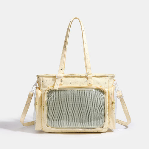 波点痛包马卡龙色透明吧唧包ins甜美少女斜挎包可爱花边学生手提