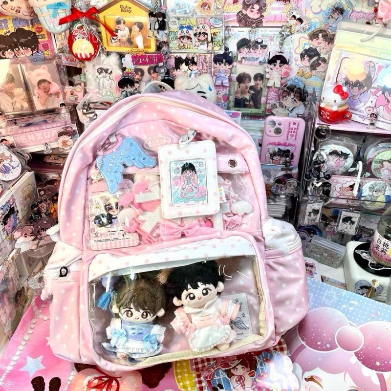 双肩星星痛包百搭单肩双肩学生包二次元配色可爱女包包