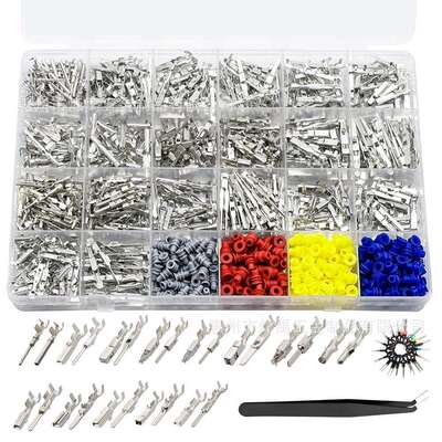 1050PCS汽车连接器配件插针公母插头压接接线端子1-3.5mm