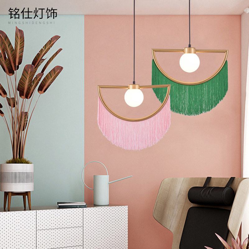 北欧后现代铁艺流苏吊灯 简约创意客厅卧室Led灯餐厅个性流苏吊灯