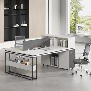 对坐面对面职员桌现代简约办公桌椅组合员工办公桌工位四6/4人位