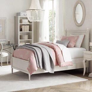 法式儿童床女孩公主床男孩青少年单人床实木床白色复古美式简约