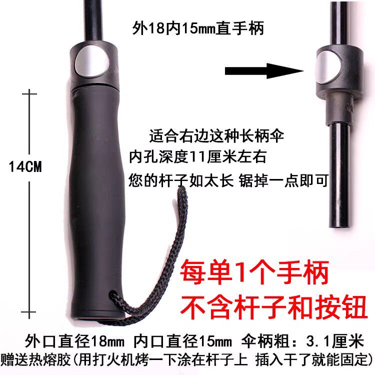 雨伞长柄伞太阳伞手柄配件大全图片