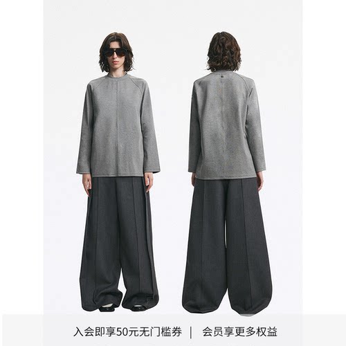 DIONYS*宽松半高领雕塑感分割T恤