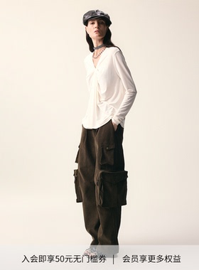 「于文文同款」DIONYS*多口袋复古灯芯绒工装裤宽松锥形阔腿裤