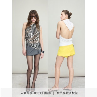 one Skirt Pants DIONYS 短裙裤 假两件开衩西装 Two