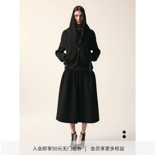 修女连帽空气层卫衣外套