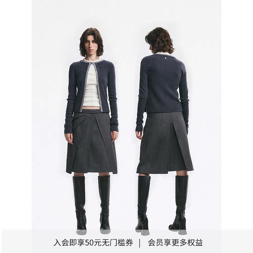 DIONYS*折纸不规则立裁压褶半裙