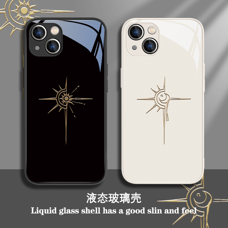适用iphone13pro张信哲演唱会同款手机壳苹果14plus日月15promax创意12mini周边11简约xsmax新款8/7/6s玻璃xr