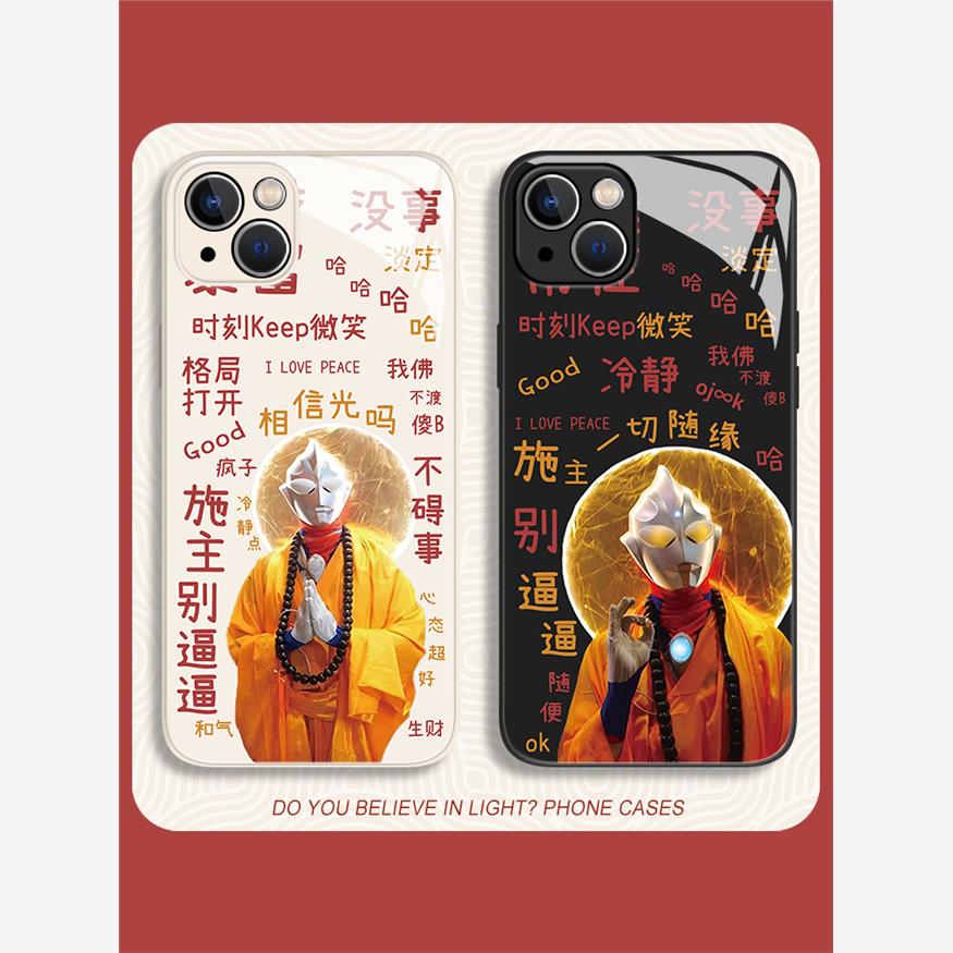 ok奥特曼适用小米14手机壳k70男生11ultra红米note13佛系k60pro搞怪12s迪迦10玻璃k50新款k40心平气和k30佛祖