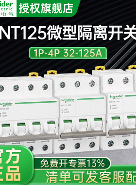 施耐德 iINT125微型隔离开关230/400VAC 63A 80A 100A