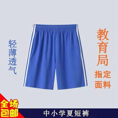 青圳深圳校服中学生夏装蓝色短裤