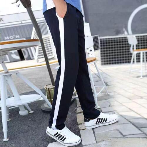 校服裤子藏青色一道杠宽白条校裤