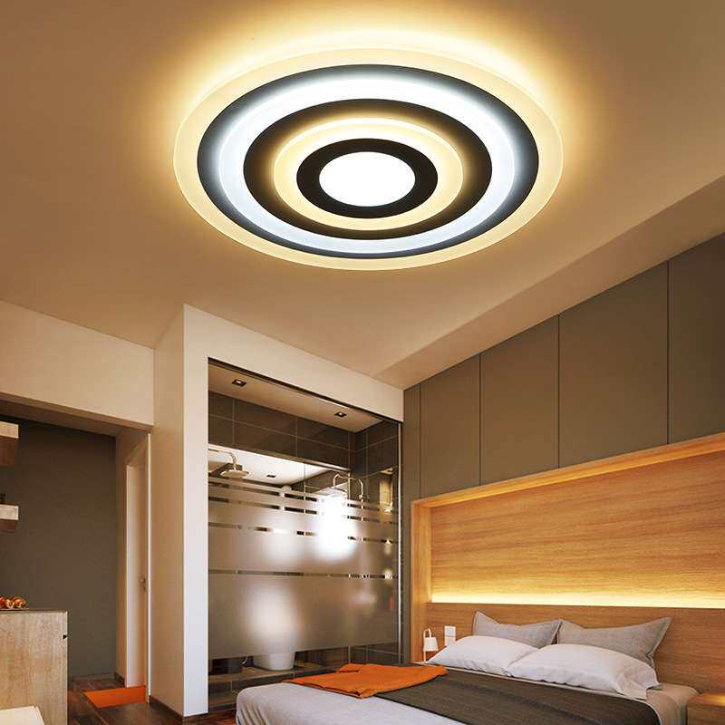 现代简约LED亚克力吸顶灯圆形三环创意客厅卧室灯餐厅书房灯护眼