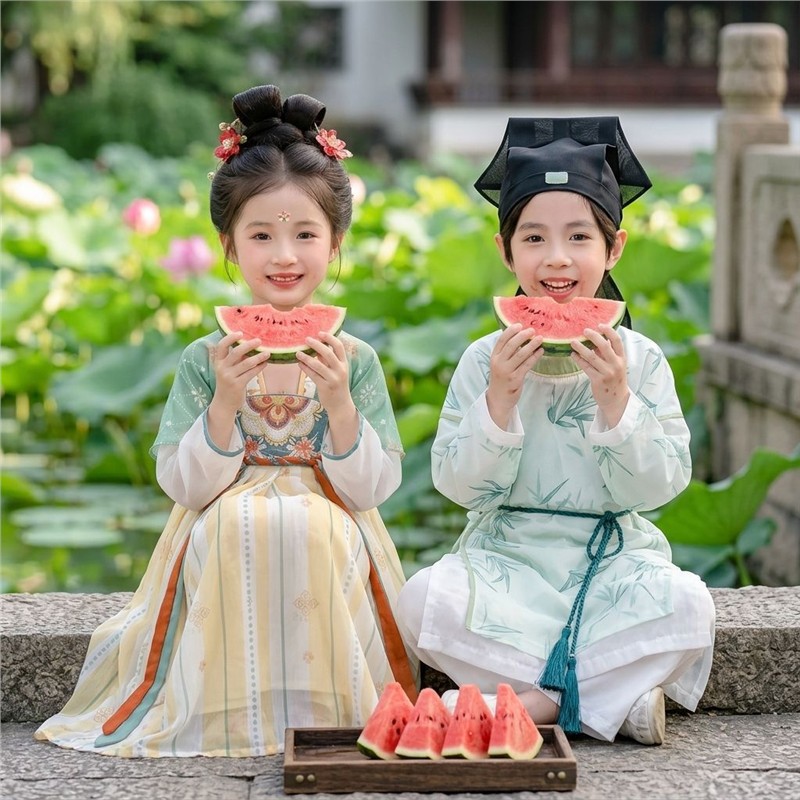 汉服女童春款2026新款古风小女孩古装国风超仙舞蹈服装公主连衣裙