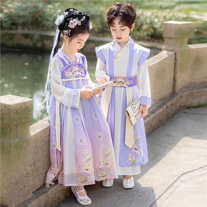 六一儿童汉服男童中国风2026新款小少爷唐装演出服古风女童国学服