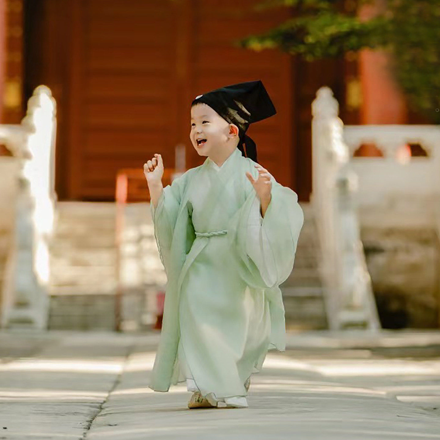 汉服男童幼儿园女宝宝国风儿童古装书童国学服男孩古风演出服唐装