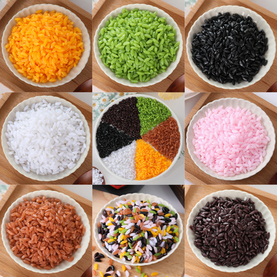 仿真大米模型散装米粒米饭道具假大米黑米绿米黄米仿粮食谷物摆件