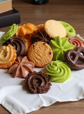 ins风仿真曲奇摆件网红甜品咖啡店装饰创意家居橱窗展示拍照模型