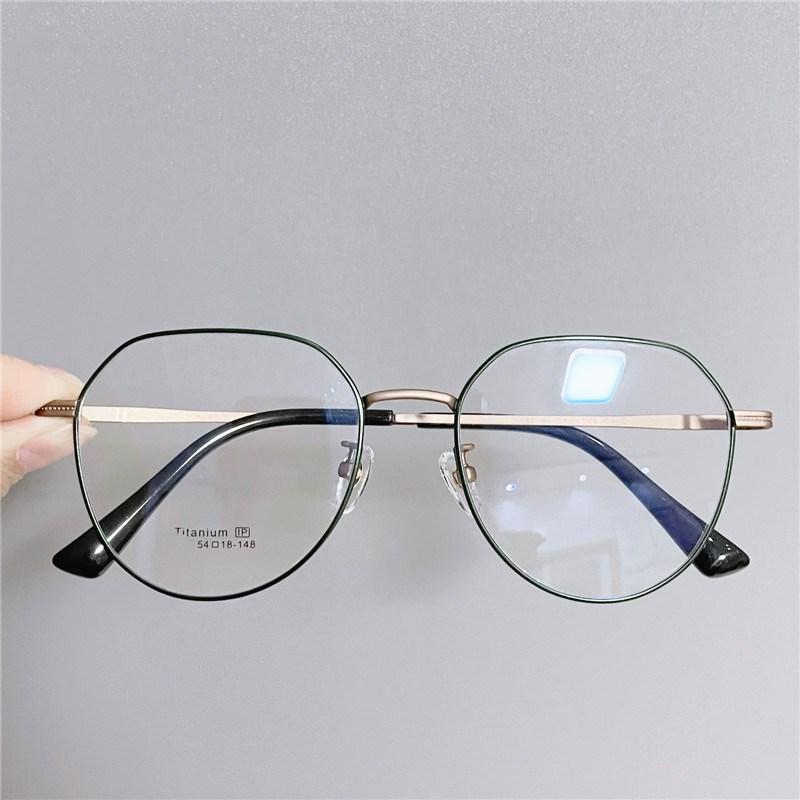 大脸超轻纯钛近视眼镜框女圆脸椭圆形可配近视银色镜架潮款男大框