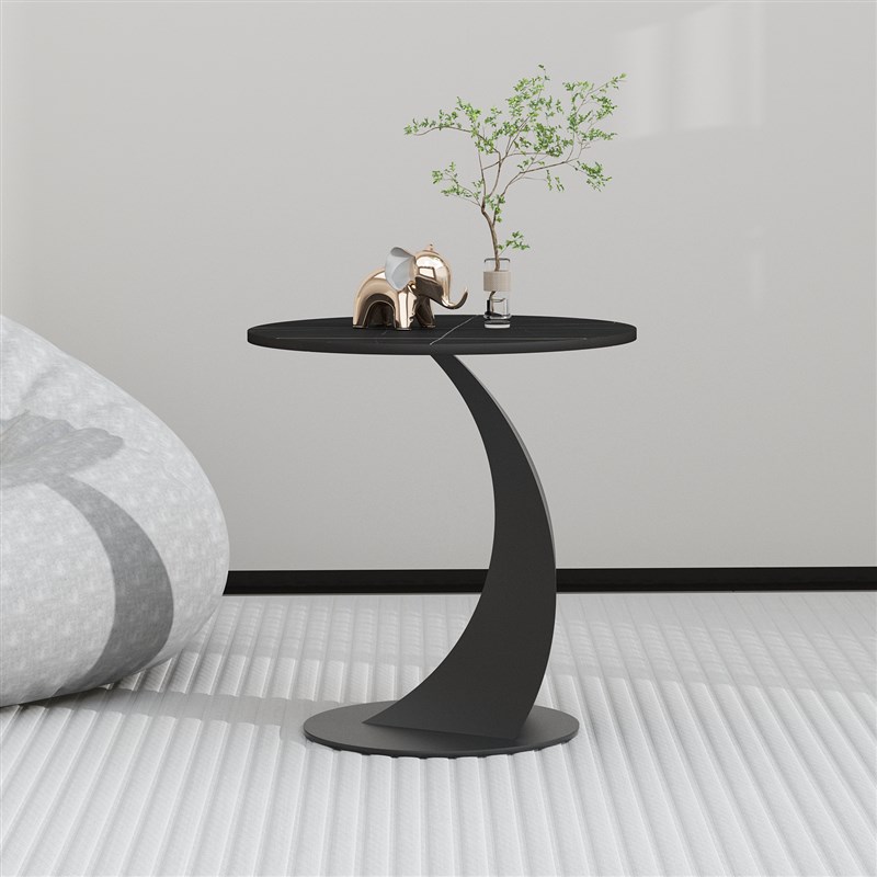 小户型茶几简约客厅家用沙发边几现代高级轻奢岩板创意奶油风边几