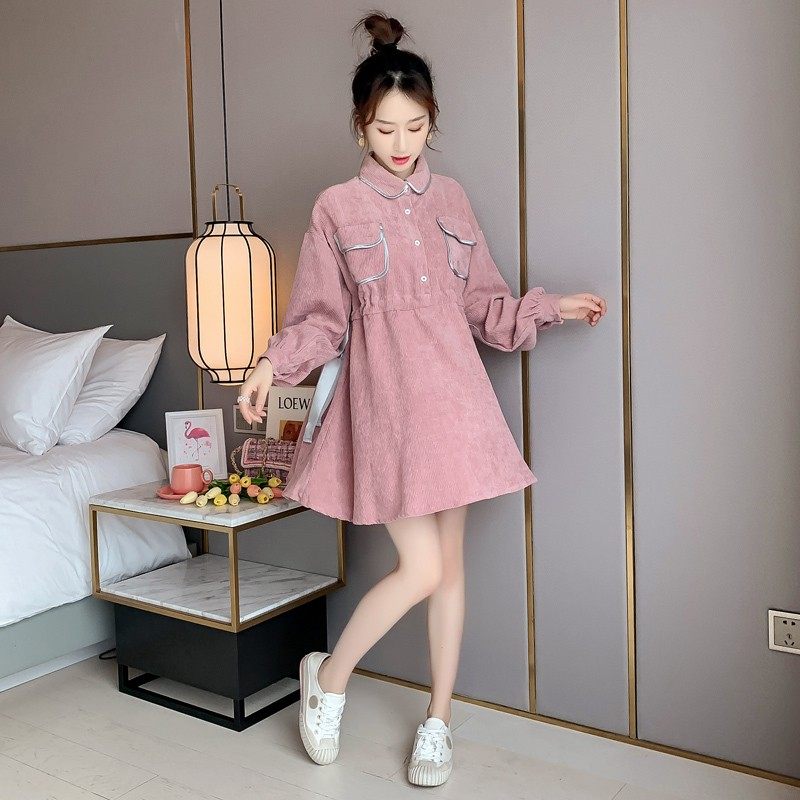 2022春季新款孕妇装秋冬仙女春装小个子K冬季连衣裙上衣遮屁股套