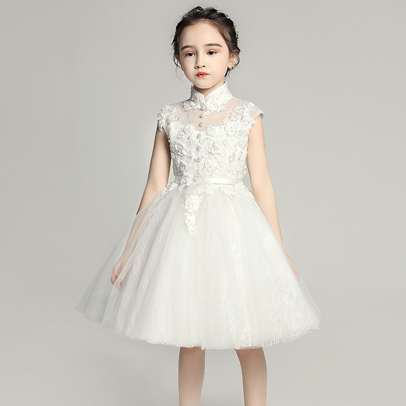 女童公主裙蓬蓬纱晚礼服儿童生日婚纱小花童主持人走秀钢琴演出服