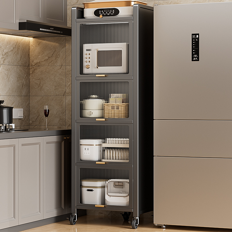 超窄款夹缝收纳柜厨房多功能缝隙置物架落地多层冰箱侧边极窄橱柜