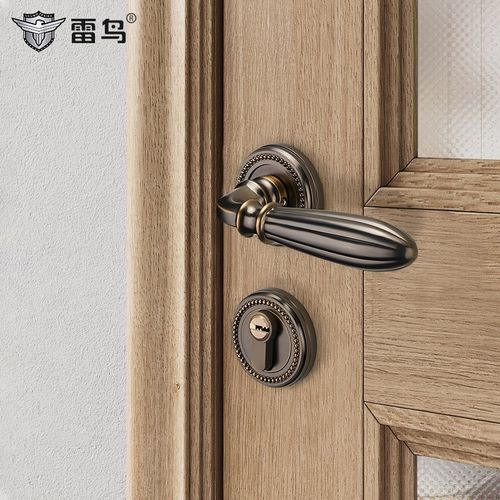 QD4D美式房门锁室内卧室家用通用型实木门锁仿古分体静音磁吸