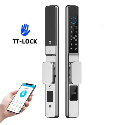 指纹锁断家用防水断桥铝窄边门防盗门智能密码手机远程指纹密码锁