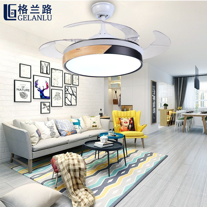 隐形吊扇灯客厅吊灯饭厅两用电扇灯餐厅家用厨房电风扇灯扇有110V