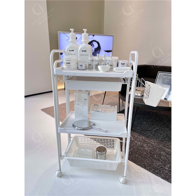 日式小推车置物架美容院移动推车仪器推车不锈钢美容三层推车