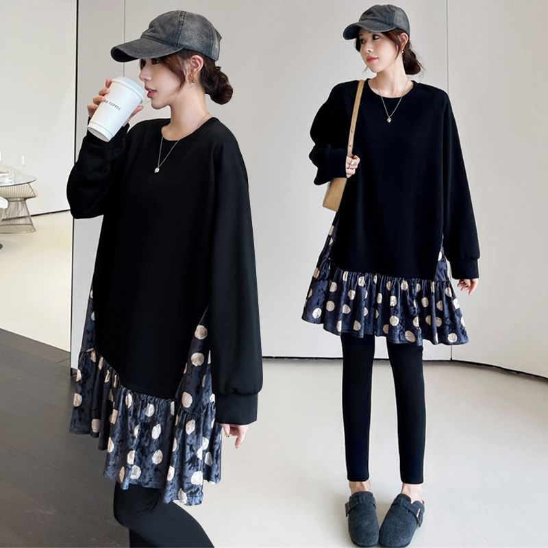 大码胖MM2024年新款打底假两件卫衣裙女秋冬宽松显瘦女上衣200斤