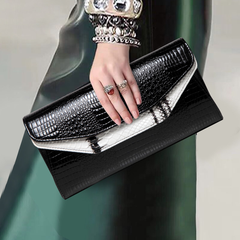 2025新款牛皮多卡位手拿包女真皮双层大容量手抓包百搭气质链条包