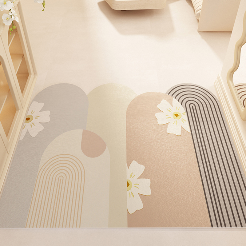 奶油风pvc地垫入户门垫可擦免洗进门家用脚垫小清新门口玄关地毯