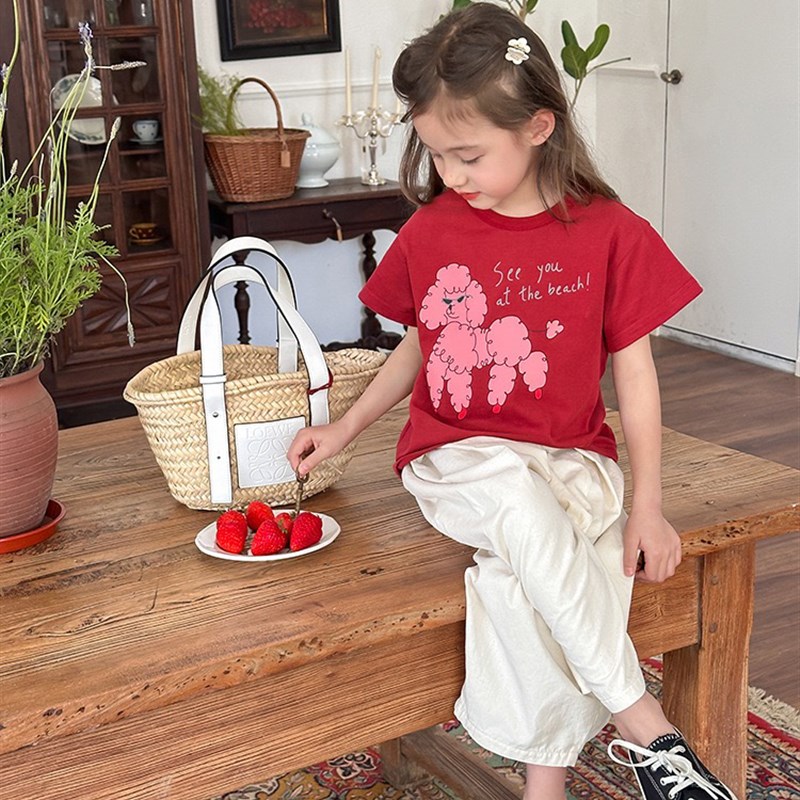 女童卡通短袖T恤夏季新款宝宝纯棉宽松打底衫儿童半袖上衣百搭潮