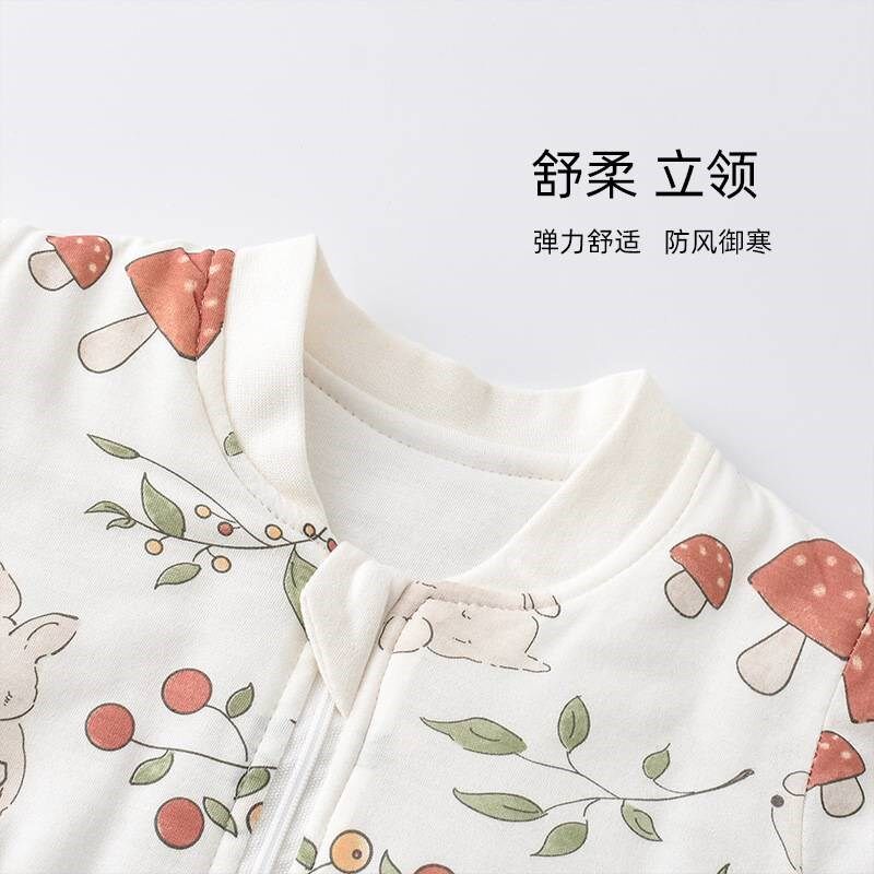婴儿睡袋秋冬120克夹棉新生儿棉衣三头拉链式防踢被宝宝分腿睡袋