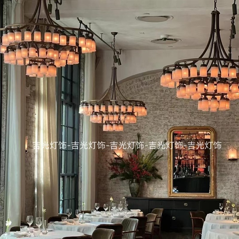 现代中式客厅餐厅吊灯酒店包间餐饮店工业风酒吧宴会厅大堂定制灯