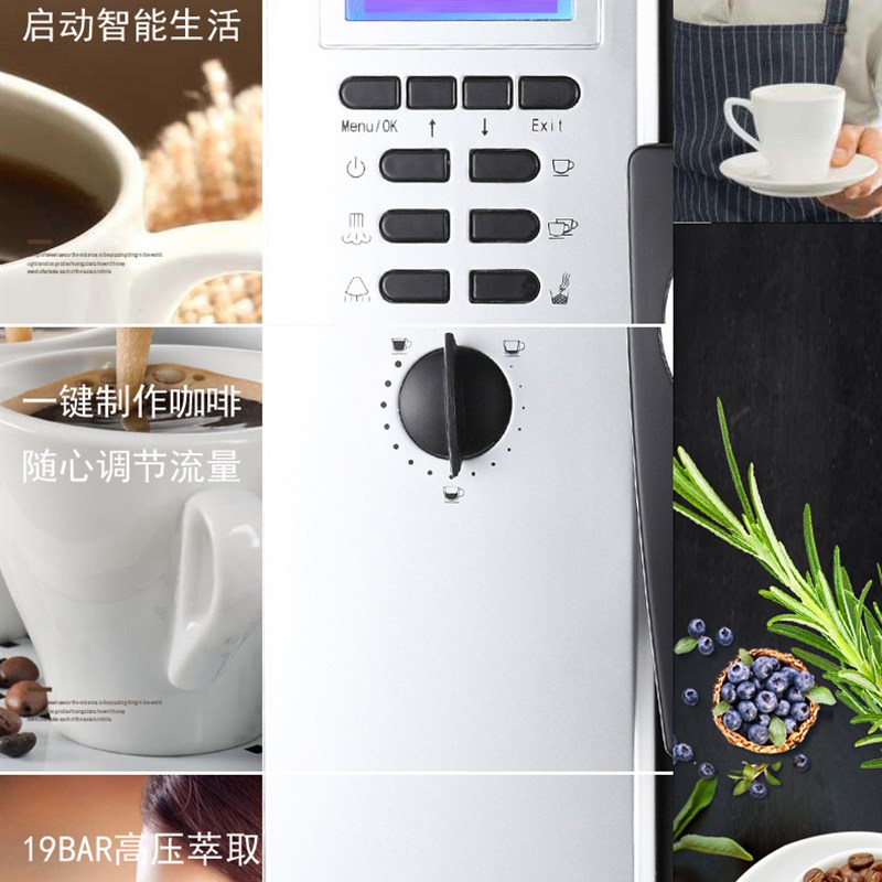 意式全自动一体咖啡机磨豆打奶泡家用商用办公室110V咖啡机