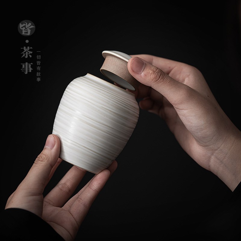 迷你醒茶罐陶瓷家用茶叶罐存茶罐中式小号茶仓便携小罐子储物罐