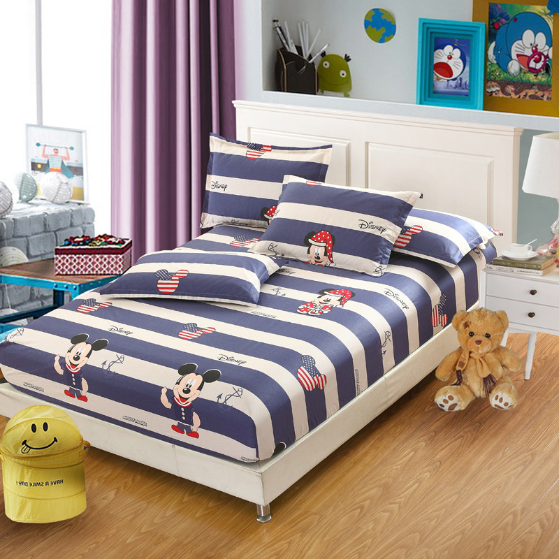 定做学生a宿舍儿童上下铺床笠纯棉床垫套床罩单件100X190 120X190