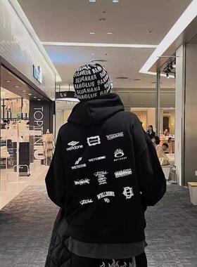 CTST美式DONE秋冬小符号印花加绒连帽卫衣男女情侣款休闲百搭上衣