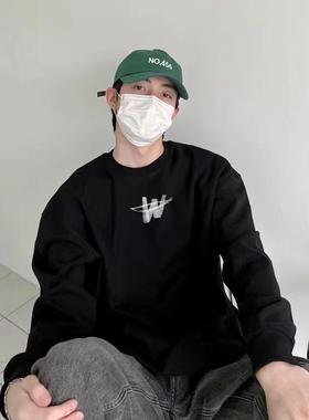 CTST美式LLMIKI字母小众百搭美式潮牌秋冬加绒圆领卫衣男女情侣款